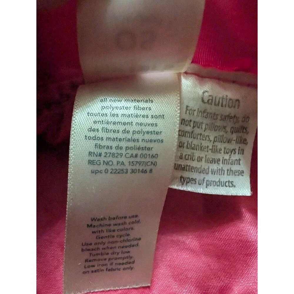 RETIRED 2014 Carter's Love You Girl Doll Lovey HTF Pink Satin Ruffle Blanket EUC
